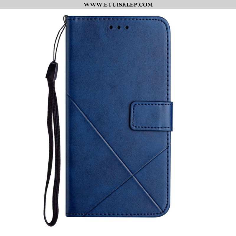 Etui Folio do Samsung Galaxy S23 Ultra 5G z Łańcuch Pasiaste Geometryczne Linie